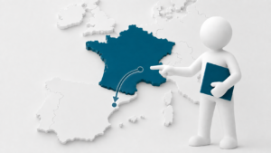Carte de la France mise en avant pour expliquer le NIE aux citoyens français en Espagne